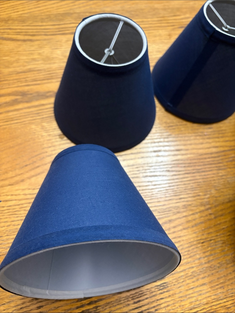 Set of 5 navy lamp shades